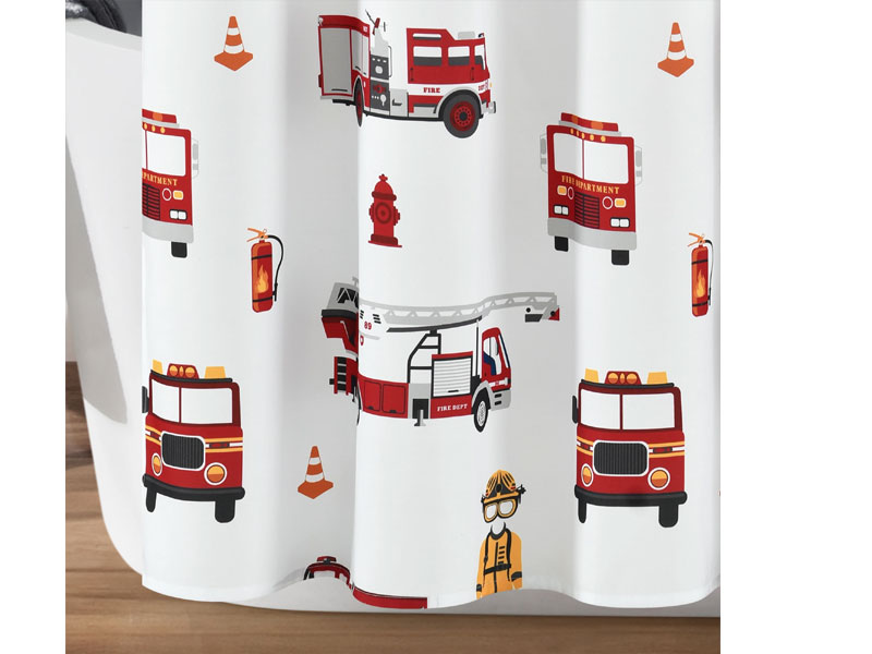  Make-A-Wish Fire Truck Shower Curtain 