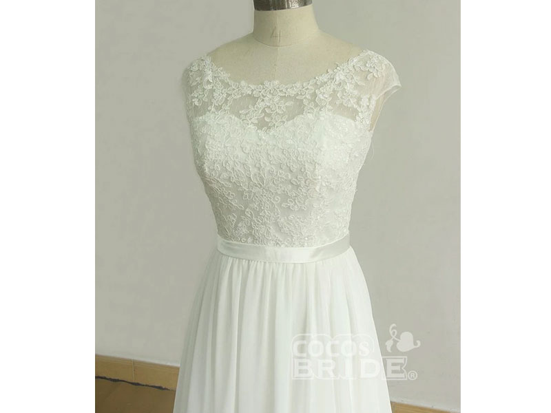 Women's New Lace O-Neck Lace Tulle Boho Wedding Dresses