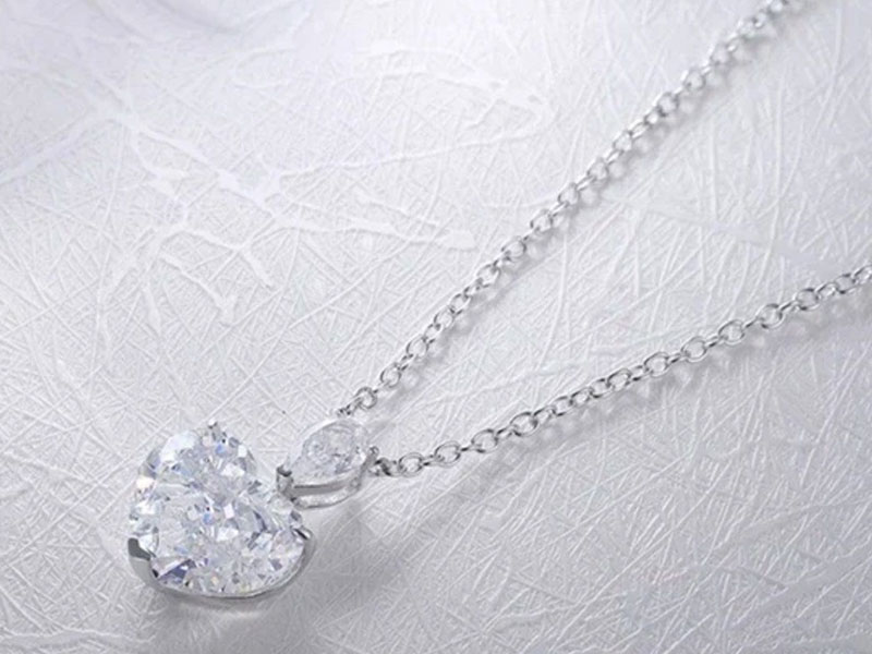Women's 5CT Heart Diamond Veneer Zirconia Sterling Silver Solitaire Pendant