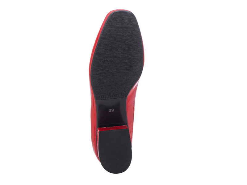 Girotti Women's Square Toe Block Heel Shoes Carina Patent Leather Red