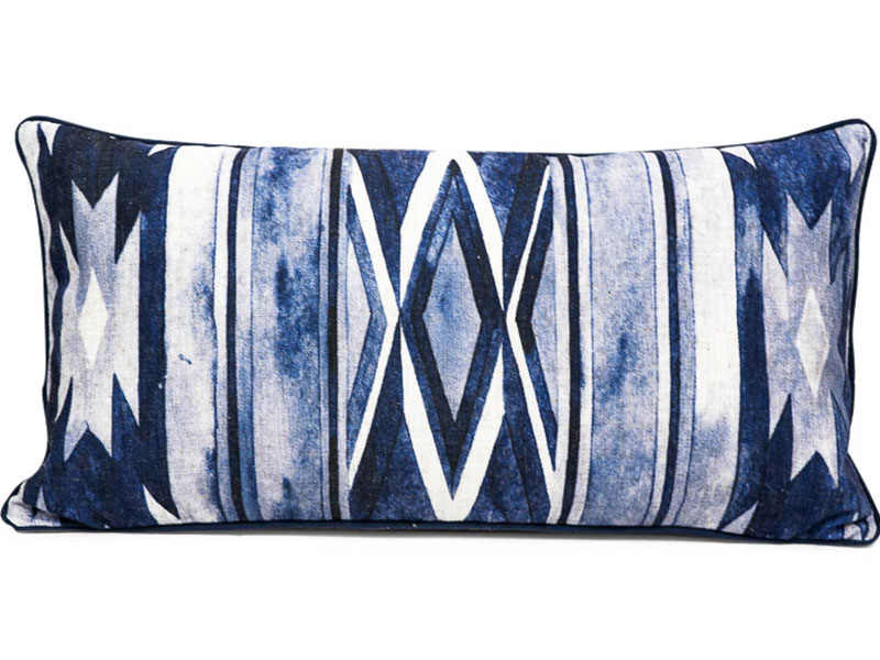 Southwest Lumbar Pillow in Navy Blue