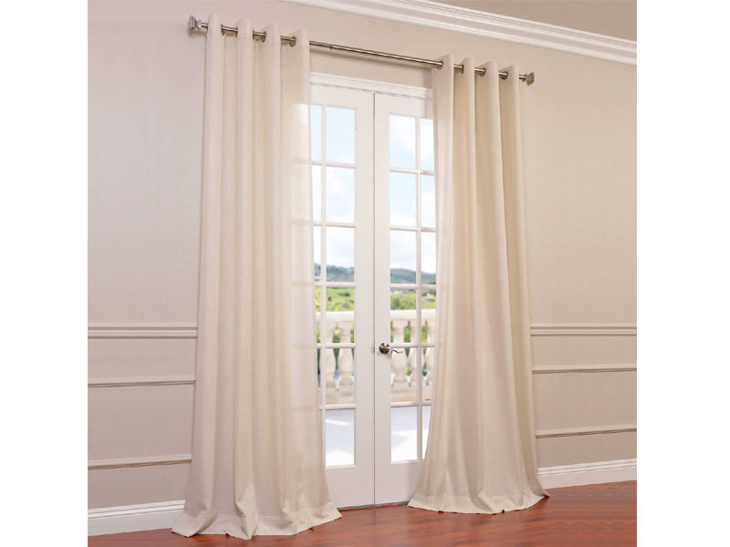 Sand Faux Linen Grommet Semi Sheer Curtain