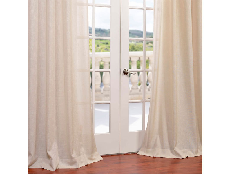 Sand Faux Linen Grommet Semi Sheer Curtain