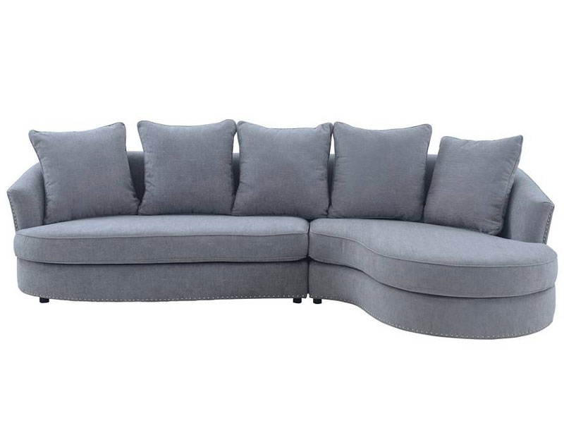 Armen Living Queenly Gray Fabric Uphostered Corner Sofa