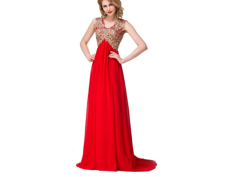 Women's Long Prom Lace Dress Evening Dress with Sequins