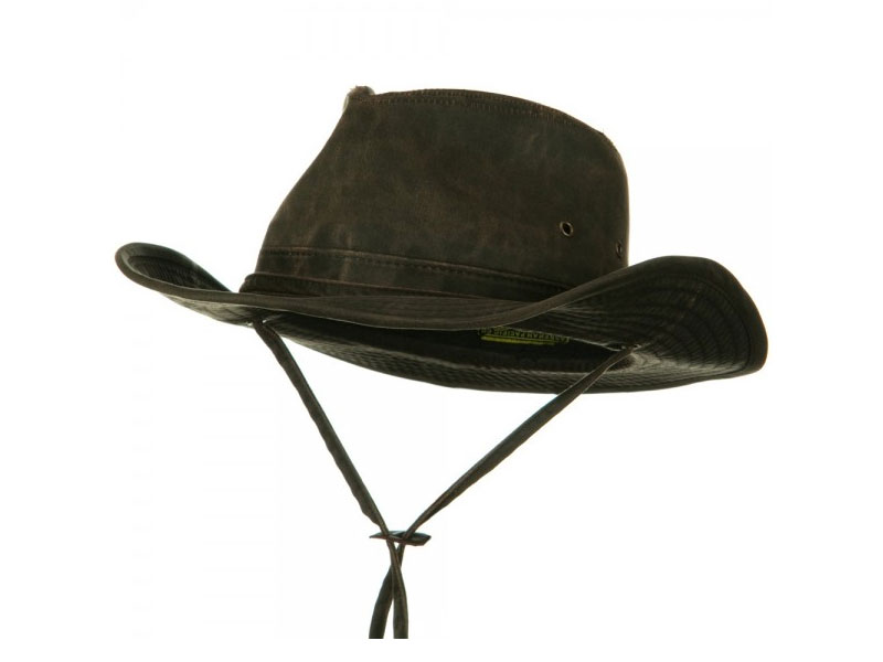 UPF 50+ Weathered Cotton Outback Hat Brown
