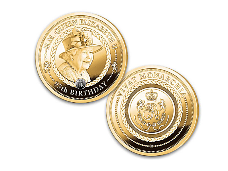Queen Elizabeth II Proof Coin Collection Plated In 24K Gold
