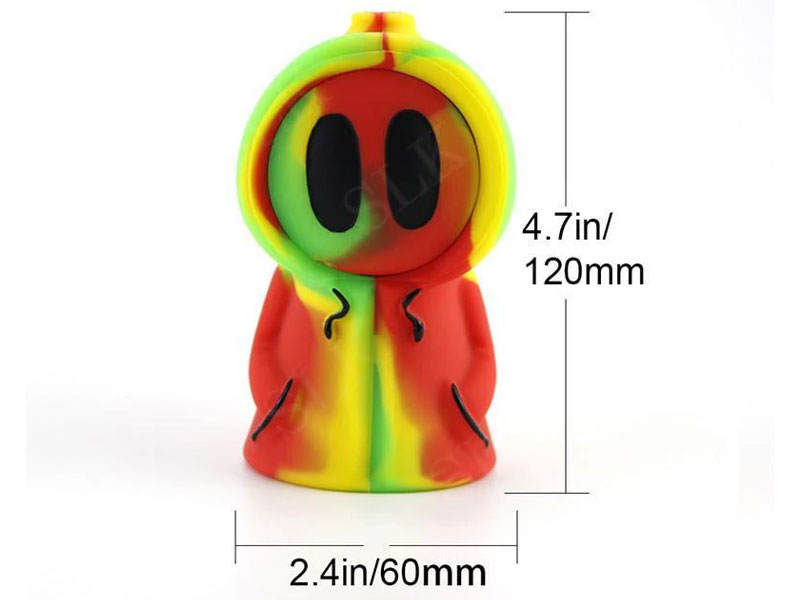 Ghost Figure Silicone Pipe Water Bubbler w/ Glass Bowl