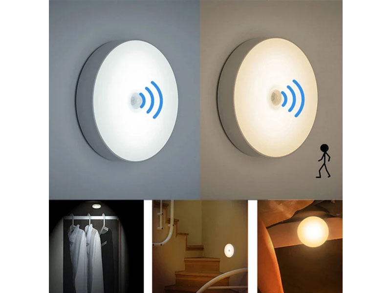 6 LEDs PIR Motion Sensor Night Light Auto On/Off For Bedroom
