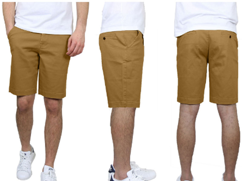 Men's 5 Pocket Flat Front Slim Fit Stretch Chino Shorts