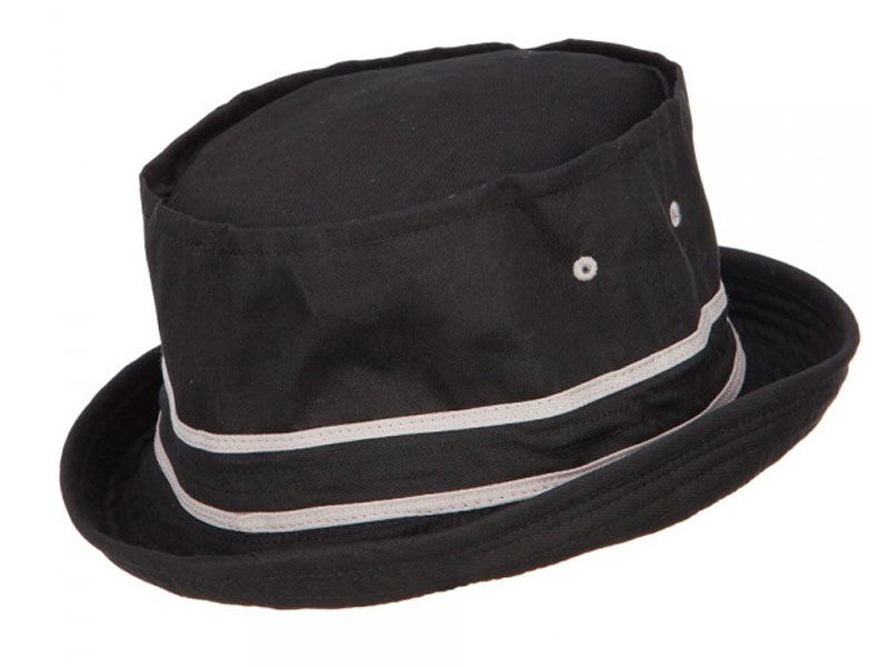 Big Size Striped Hat Band Fisherman Bucket Hat Black Grey