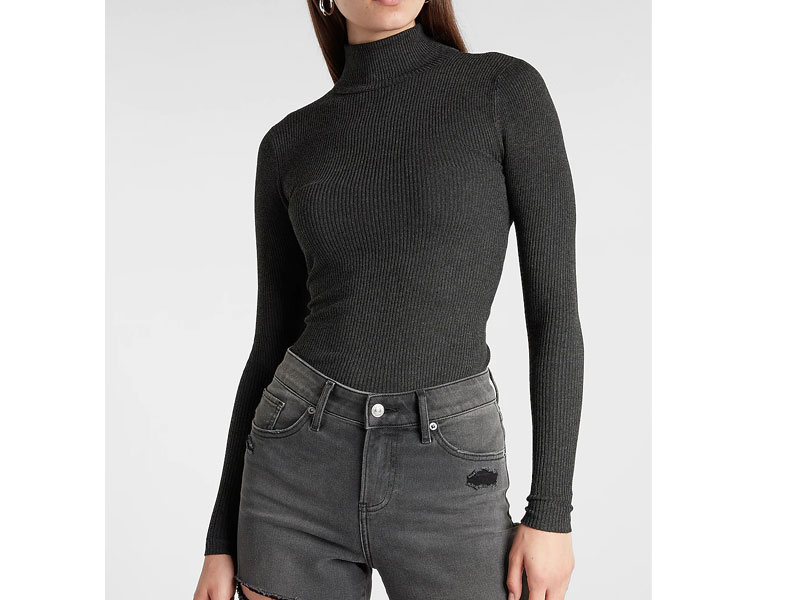 Women's Ribbed Fitted Turtleneck Sweater