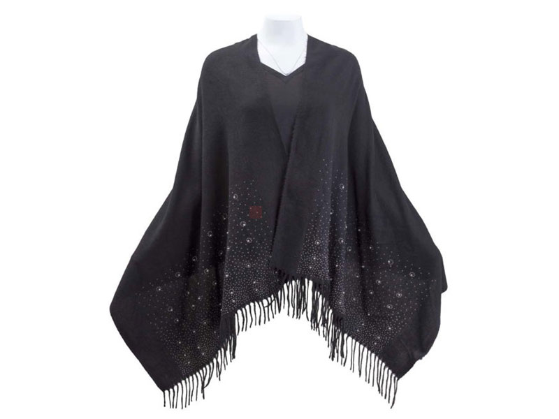 Galaxy Oversized Cozy Shawl with Pearl Embellishment