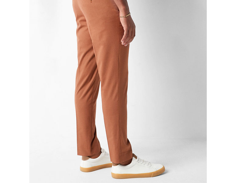 Men's Extra Slim Solid Brown Flannel Suit Pant