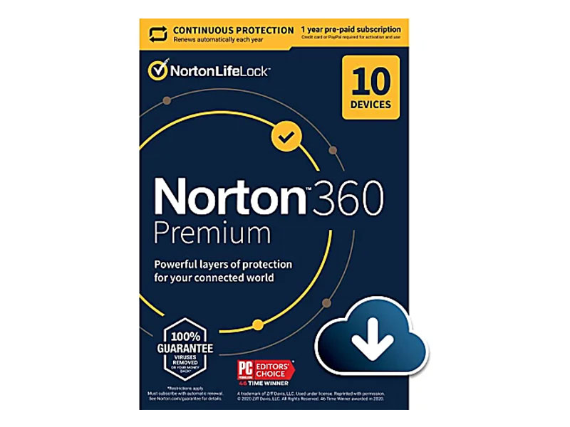 Norton 360 Premium Antivirus Software for 10 Devices