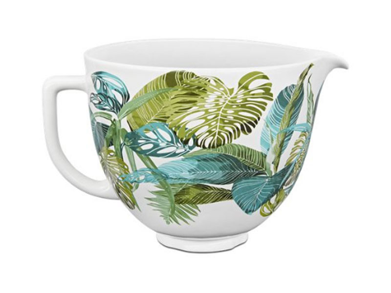 5 Quart Tropical Floral Patterned Ceramic Bowl