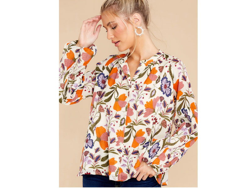 Women's Emory Almond Fall Floral Blouse