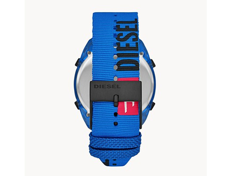 Diesel Crusher Digital Blue Nylon Watch For Men