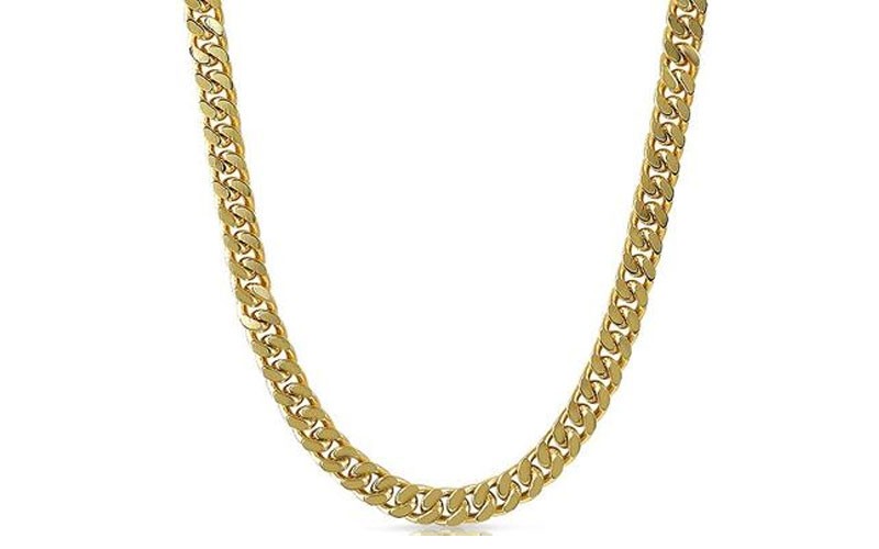 Gold Plated Cuban Box Chain Necklace 8mm