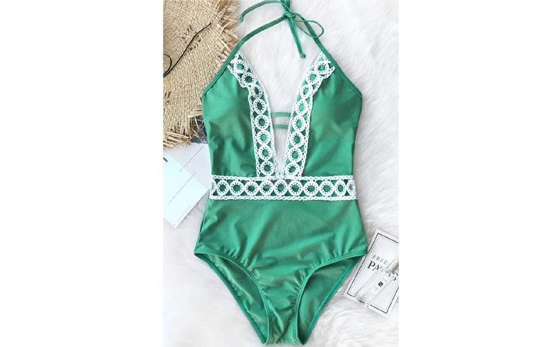 Thick Forest Halter One-Piece Swimsuit Biknis