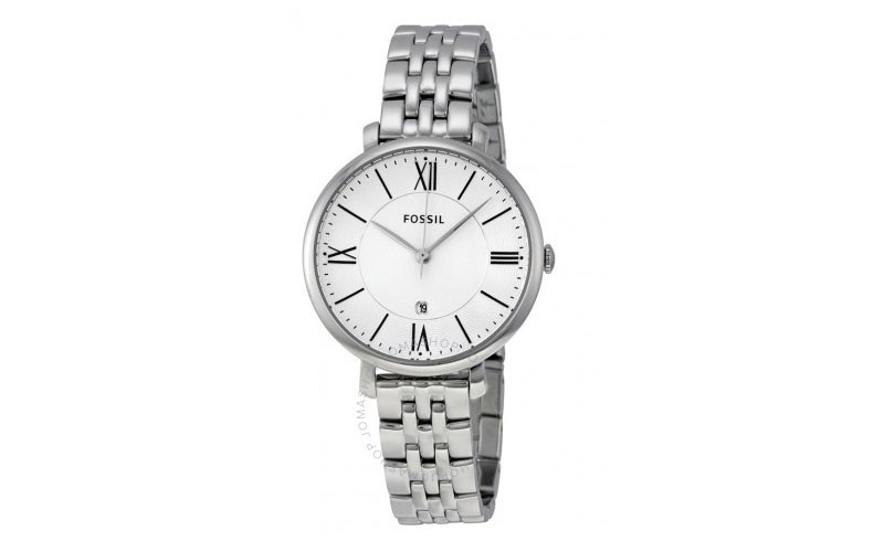 Fossil Jacqueline Silver Dial Stainless Steel Ladies Watch