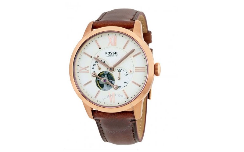 Fossil Townsman Beige Dial Automatic Mens Watch