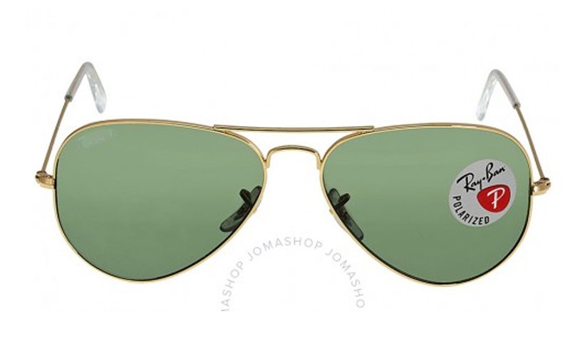 Rayban Aviator Green Polarized Lens 58mm Sunglasses