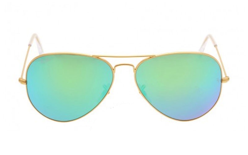Rayban Aviator Green Flash 62 mm Sunglasses