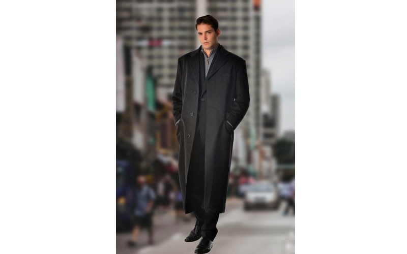 Mens Full Length Topcoat in Pure Cashmere