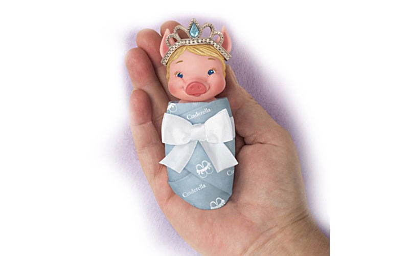 Swaddled Sweeties Princess Piglets Miniature Vinyl Baby Doll