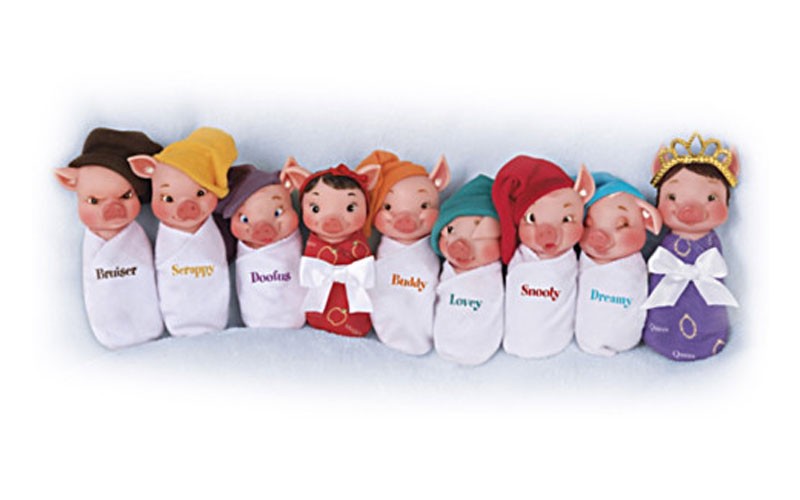 Sow White and Seven Swines Miniature Baby Dolls