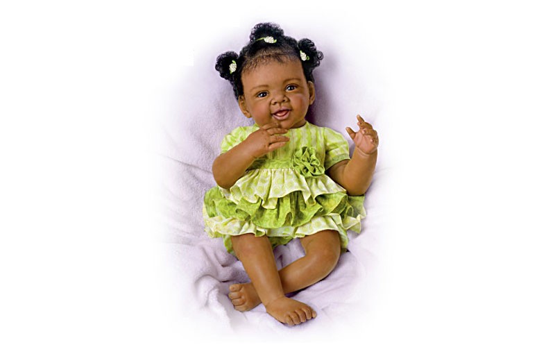 Alexis Poseable African Baby Doll by Waltraud Hanl