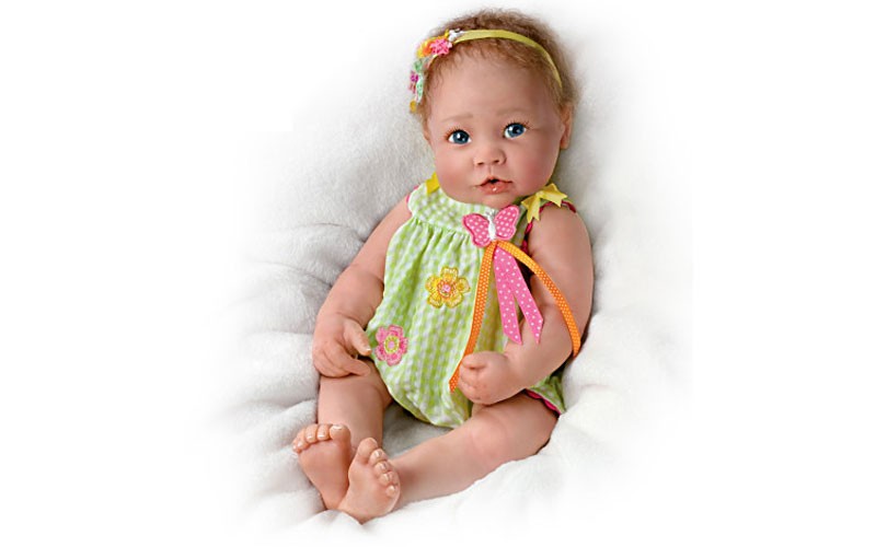 Touch Activated Lifelike Baby Girl Doll by Linda Murray