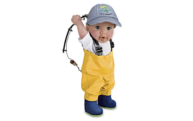 Fisherman Reel Cute Toddler Baby Boy Doll by Cheryl Hill