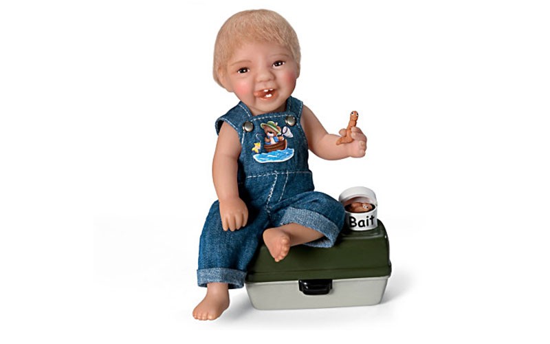 Cheryl Hill Fisherman Reel Cute Toddler Baby Boy Doll