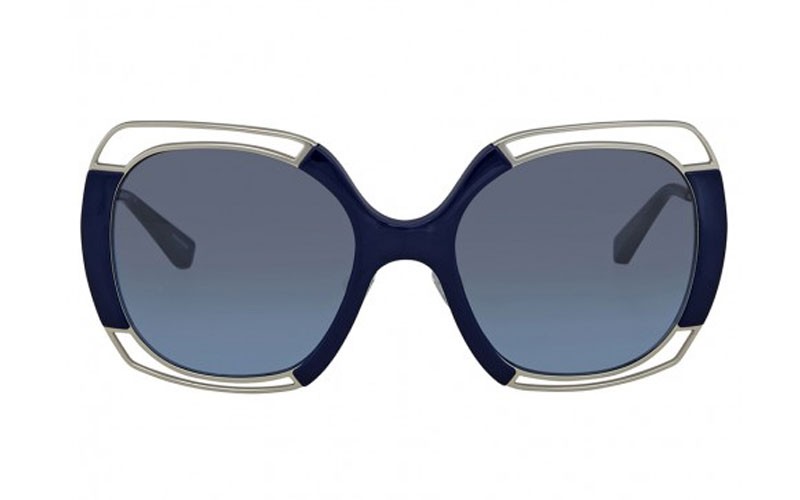 Tory Burch Grey Blue Gradient Square Sunglasses