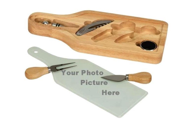 Wine and Cheese 6PC Set with Picture Cutting Board