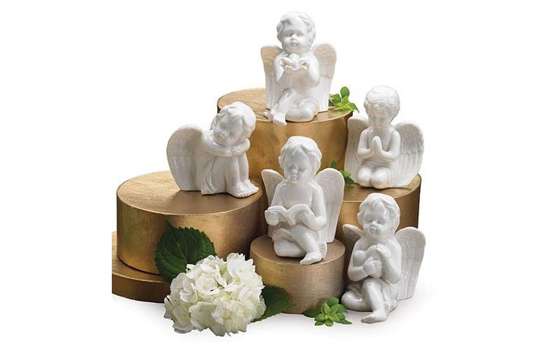 White Porcelain Cherub Angels Figurines