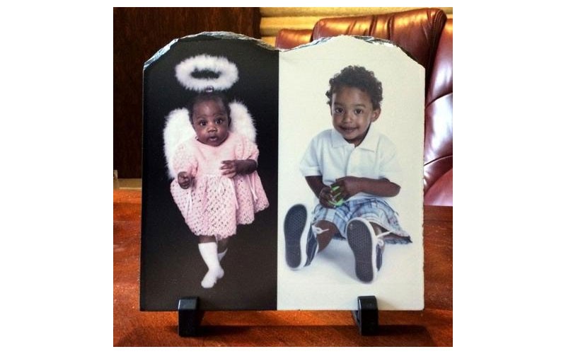 Two Photos Printed on Tablet Stone Slate