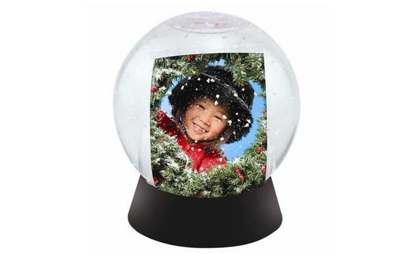 Sphere Photo Snow Globes with Black Base 6 Pack
