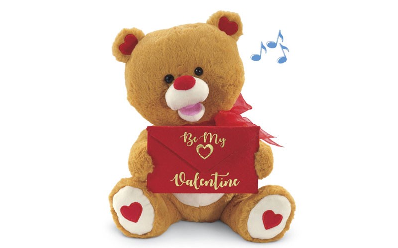 Musical Valentine Delivery Bear Plush Stuffed Animal