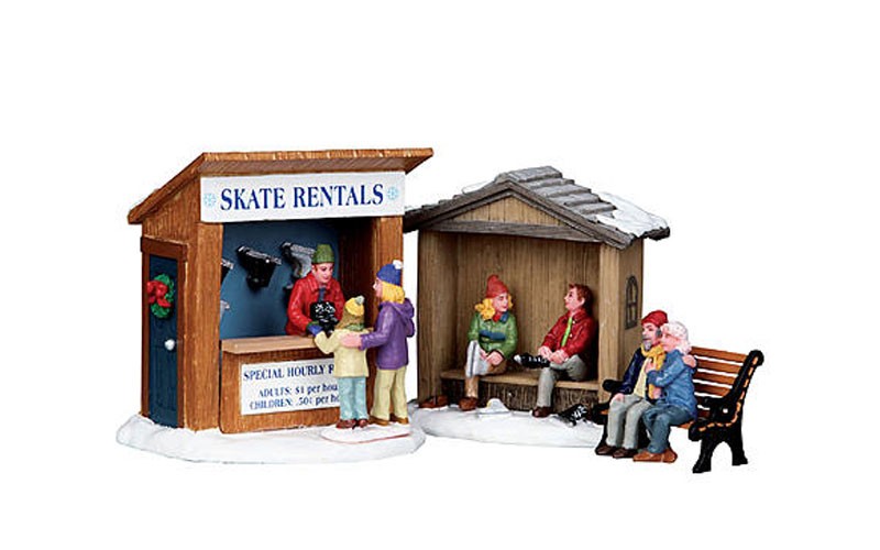 Lemax Village Collection Christmas Village Accessory, Skate Rentals, Set Of 3
