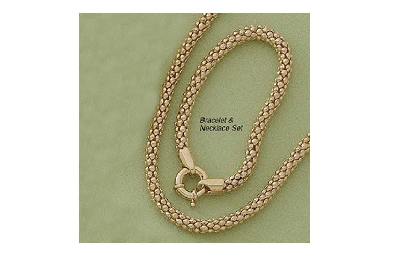 Barrel Rope 7.5 inches Bracelet & 20 inches Necklace Set