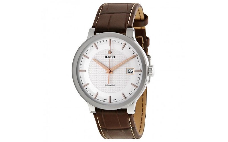 Centrix Automatic Silver Dial Brown Leather Men's Watch