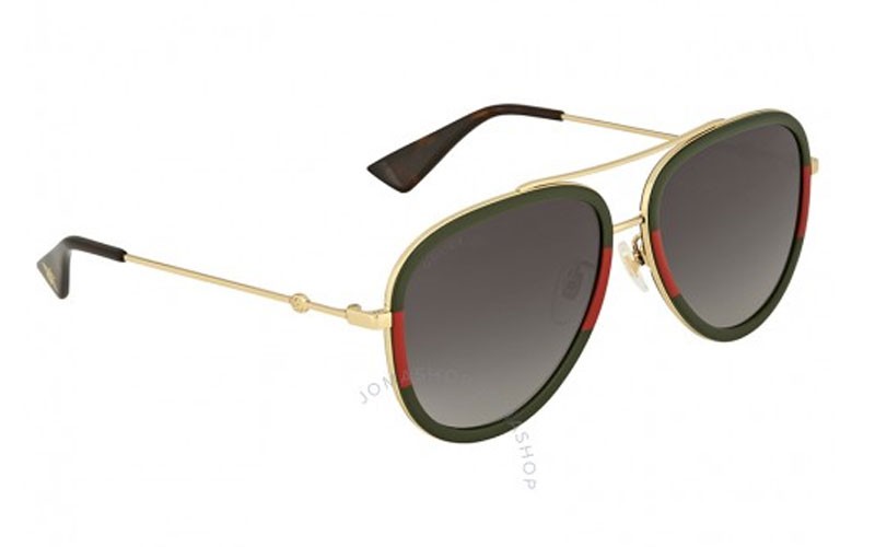 Gucci Grey Gradient Aviator Sunglasses
