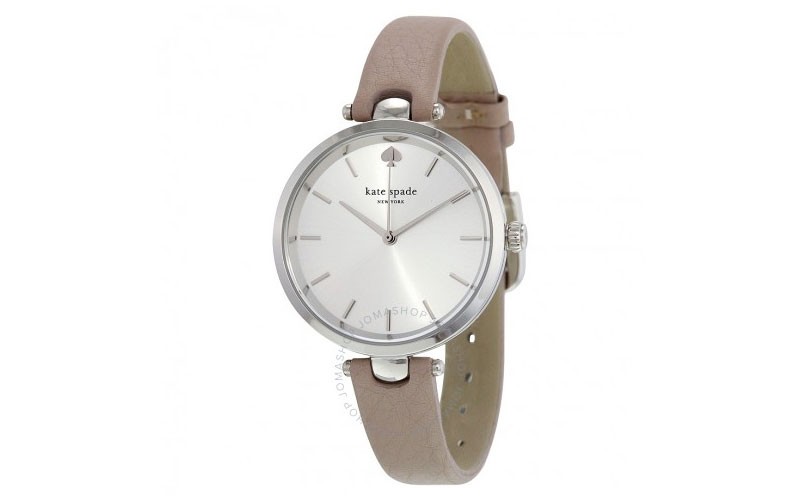 Kate Spade Holland Silver Dial Grey Leather Ladies Watch