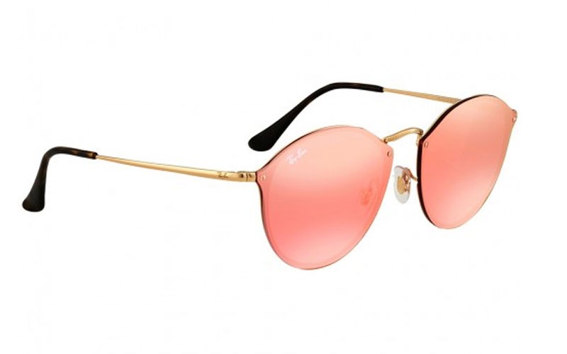 Ray Ban Blaze Pink Mirror Round Sunglasses