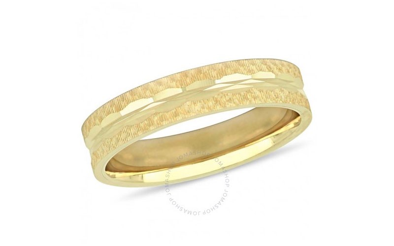 Amour 10K Yellow Gold 5 mm Textured Men's Wedding Band