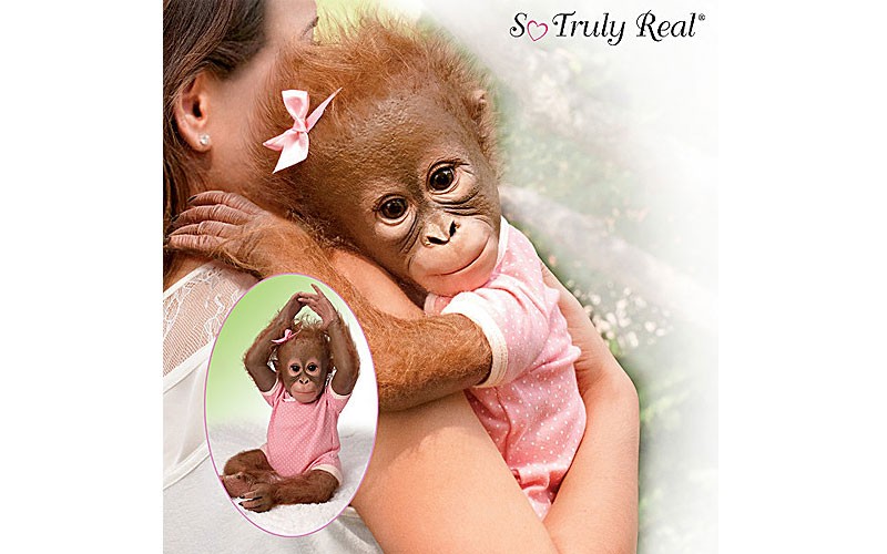 Annabelle's Hugs Lifelike Baby Monkey Doll By Ina Volprich