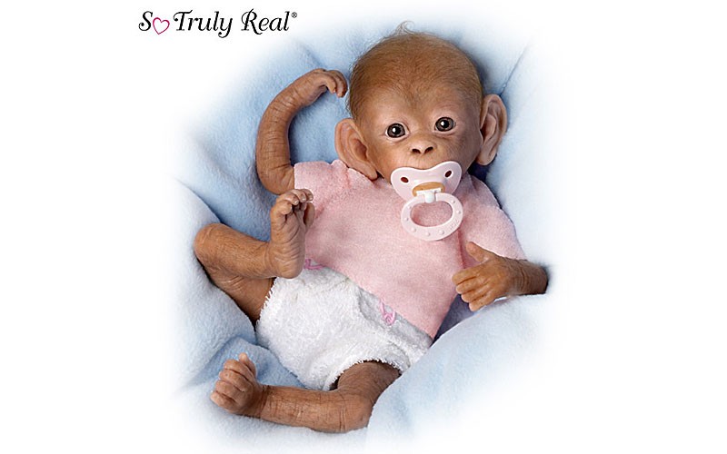 Coco Poseable Lifelike Baby Monkey Doll By Linda Murray